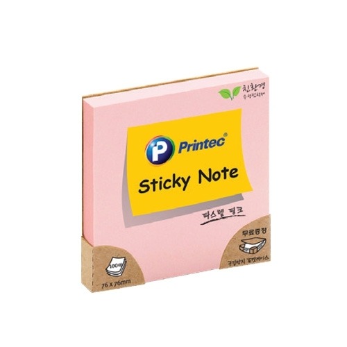 [프린텍]파스텔점착메모지 7676P 분홍