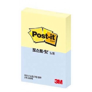 [3M]포스트잇 653-2(Y/B)노랑/크림블루