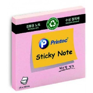 [프린텍]친환경점착메모지 E7676P 핑크